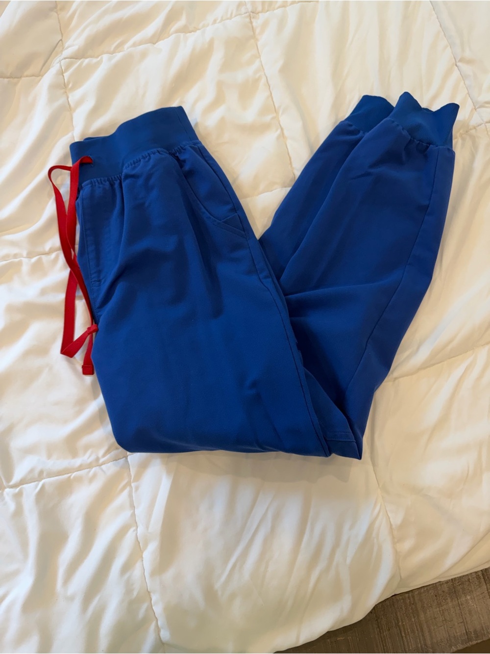 Figs Winning Blue High Waisted Zamora Joggers